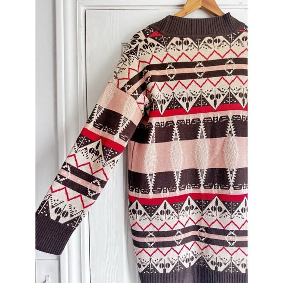 IndiaStyle Sweaters - IndiaStyle Tejidos Wear with Love Aztec Tribal Pattern Cardigan Sweater M BoHo